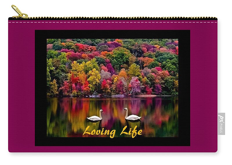 Swans Carry-all Pouch featuring the photograph Swans Loving Life by Nancy Ayanna Wyatt