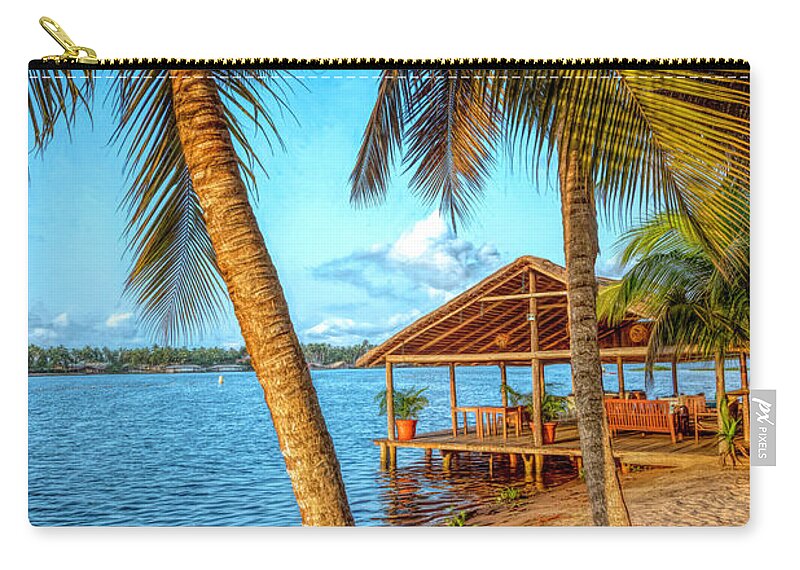 African Zip Pouch featuring the photograph Swaying Palms at Sunrise by Debra and Dave Vanderlaan