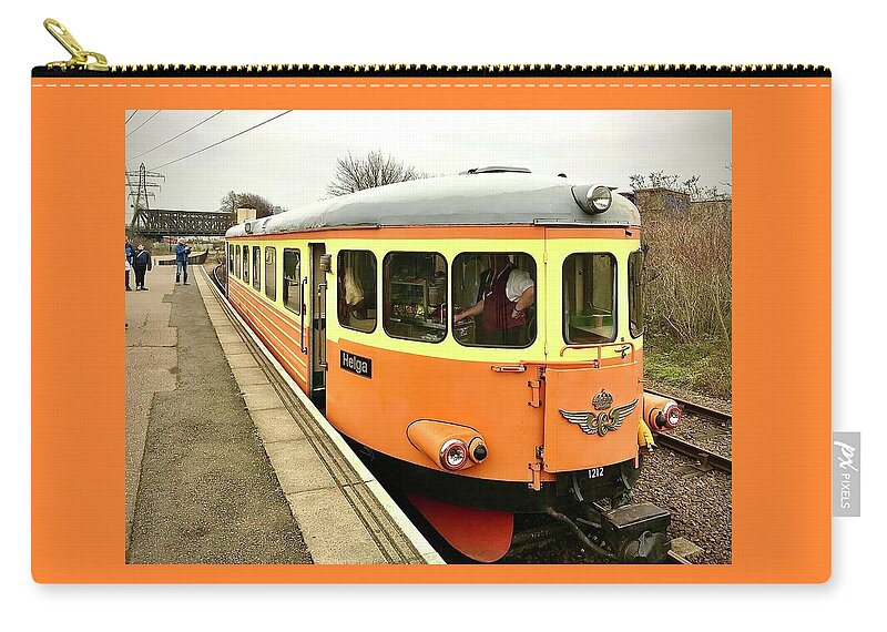 Helga One Zip Pouch featuring the photograph Swedish Railcar Y7 Unit 1212 Helga by Gordon James