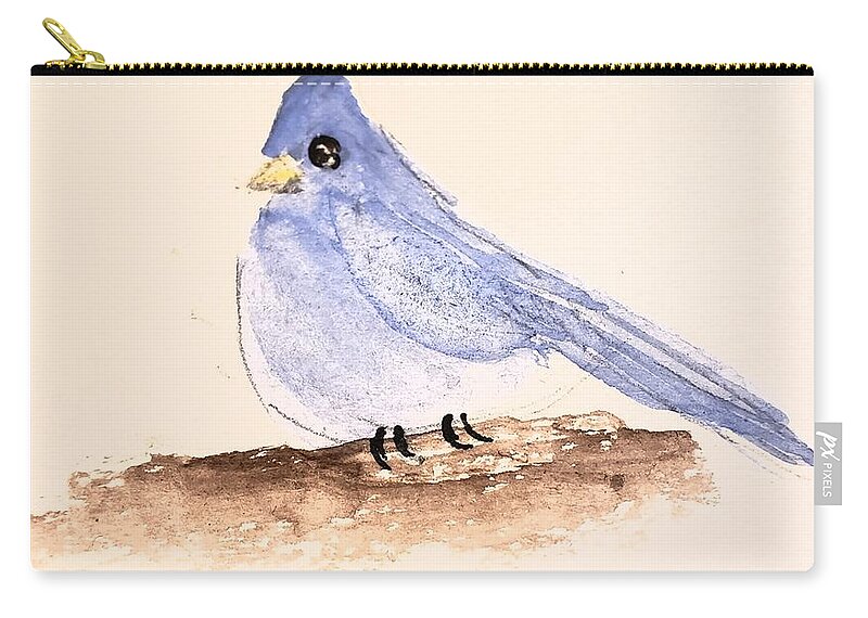 Tell Me A Story Zip Pouch featuring the painting Sweet Bird by Margaret Welsh Willowsilk