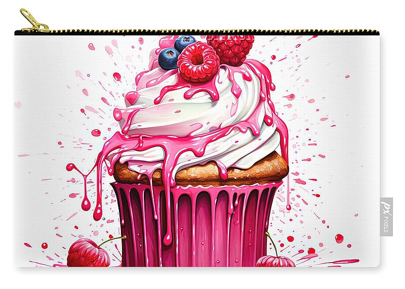 Cupcakes Zip Pouch featuring the digital art Sweet Indulgence by Lourry Legarde