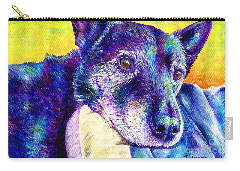 Dog Zip Pouch featuring the painting Sweet Reverie by Rebecca Wang