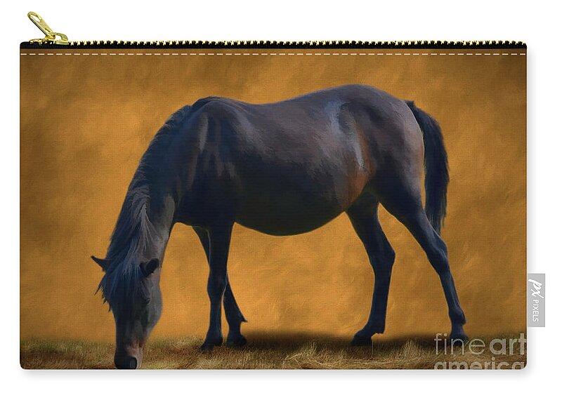 Horse Zip Pouch featuring the photograph Sweet Tilly - Summer Turnout by Yvonne Johnstone