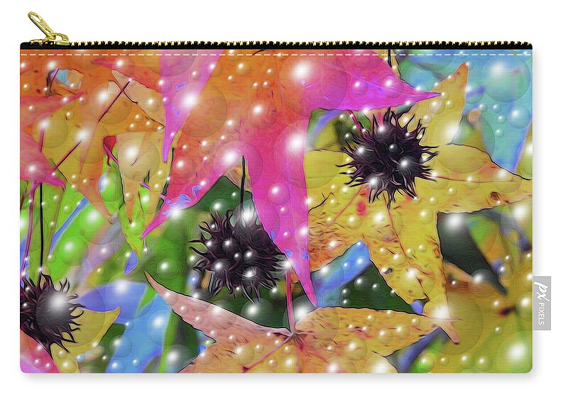 Sweetgum Zip Pouch featuring the photograph Sweetgum Abstract by Scott Cameron