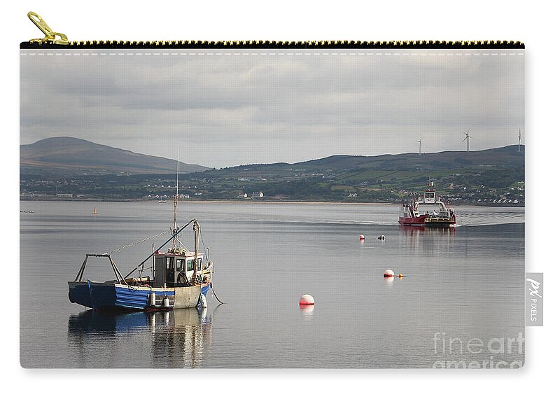 Rathmullan Zip Pouch featuring the photograph Swilly Ferry At Rathmullan by Eddie Barron