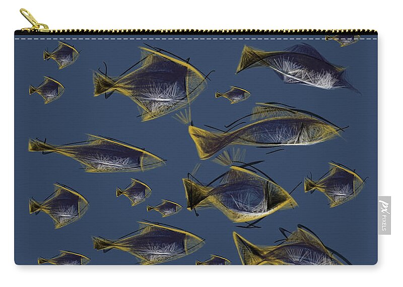 Swiming Carry-all Pouch featuring the digital art Swimmers by Ljev Rjadcenko