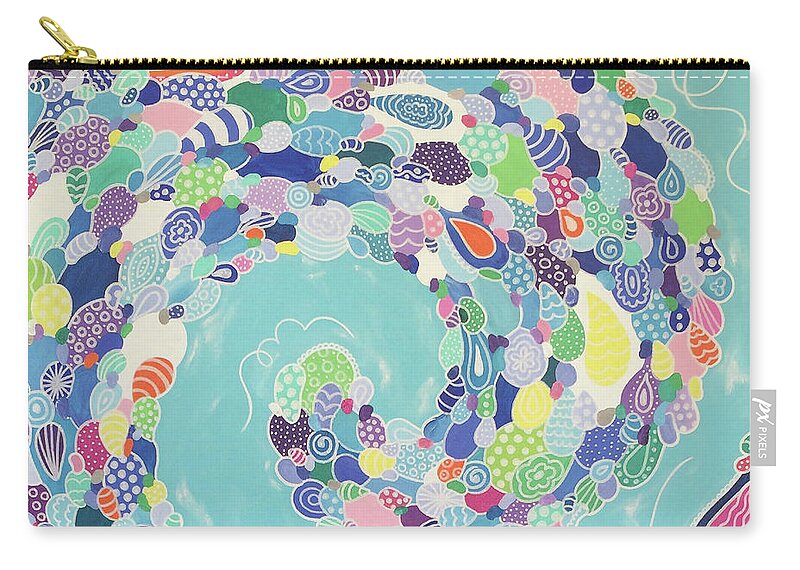 Pattern Art Carry-all Pouch featuring the painting Swirling Medley by Beth Ann Scott