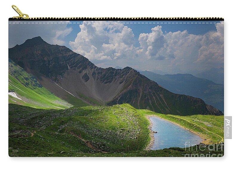 Switzerland Zip Pouch featuring the photograph Swiss Alps View by Manuela's Camera Obscura