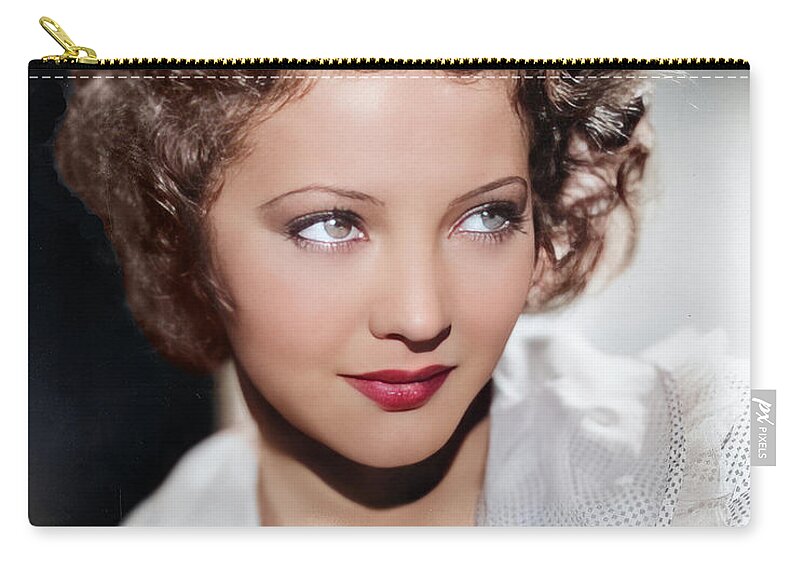 Sylvia Sidney Zip Pouch featuring the digital art Sylvia Sidney by Chuck Staley