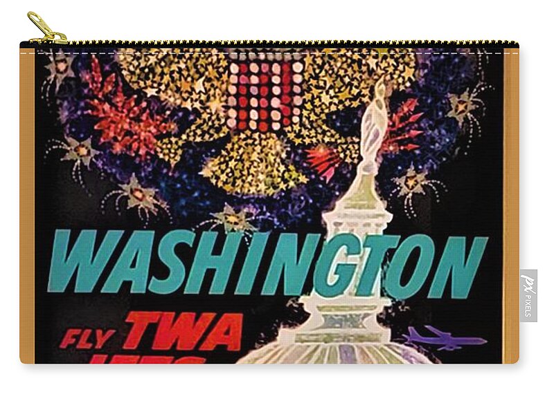 Washington Dc Zip Pouch featuring the photograph T W A Washington by Rob Hans