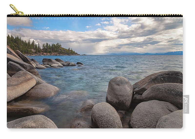 Tahoe Carry-all Pouch featuring the photograph Tahoe in rainstorm by Jonathan Nguyen