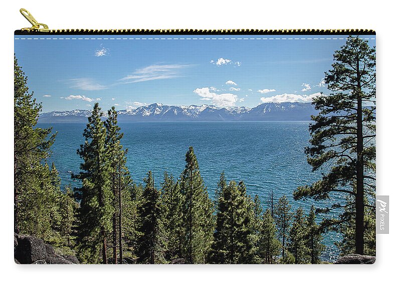 Lake Tahoe Zip Pouch featuring the photograph Tahoe Lake View by Gary Geddes