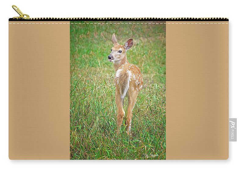 Fawn Zip Pouch featuring the photograph Take That by Peg Runyan