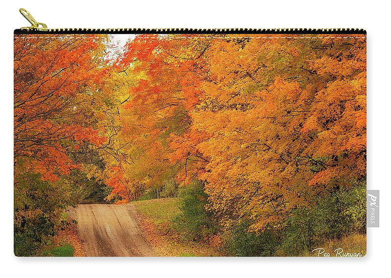 Autumn Zip Pouch featuring the photograph Taking the Backroads by Peg Runyan