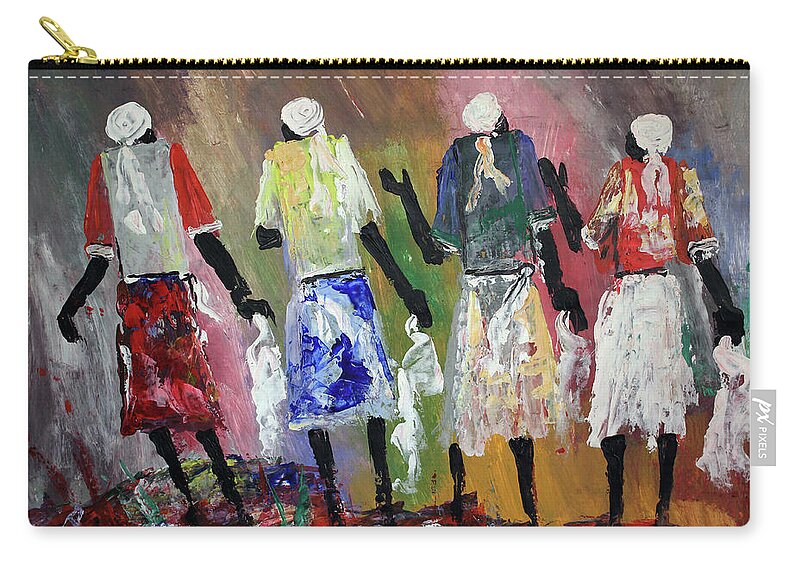 Peter Sibeko Carry-all Pouch featuring the painting Talks Of Peace by Peter Sibeko