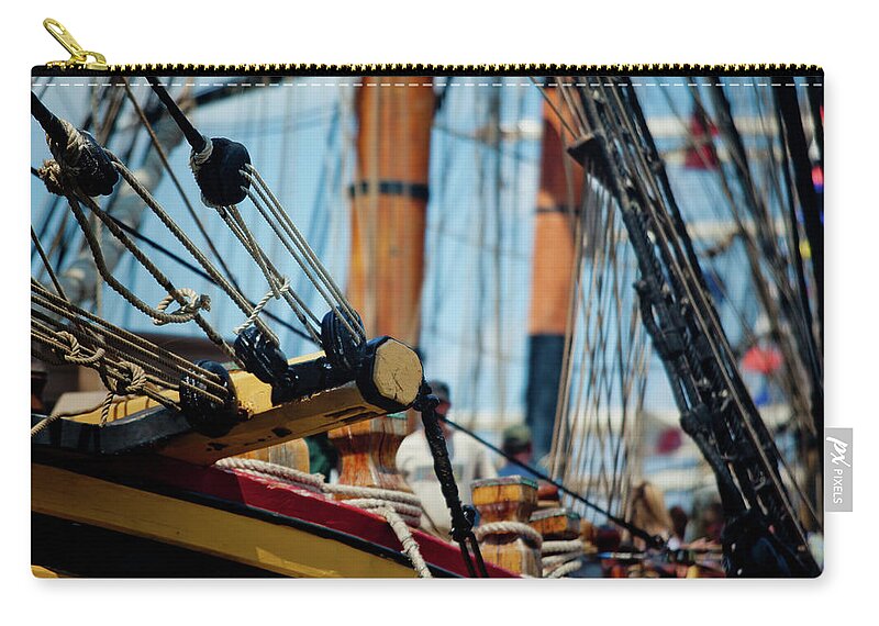 Nautical Carry-all Pouch featuring the photograph Tall Ship Rigging by Rich S