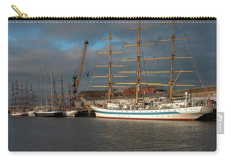 2018 Zip Pouch featuring the photograph Tall Ships at Sunderland UK by Mark Roger Bailey