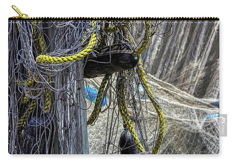Fishing Carry-all Pouch featuring the photograph Tangeld Fishing Net by Ron Grafe