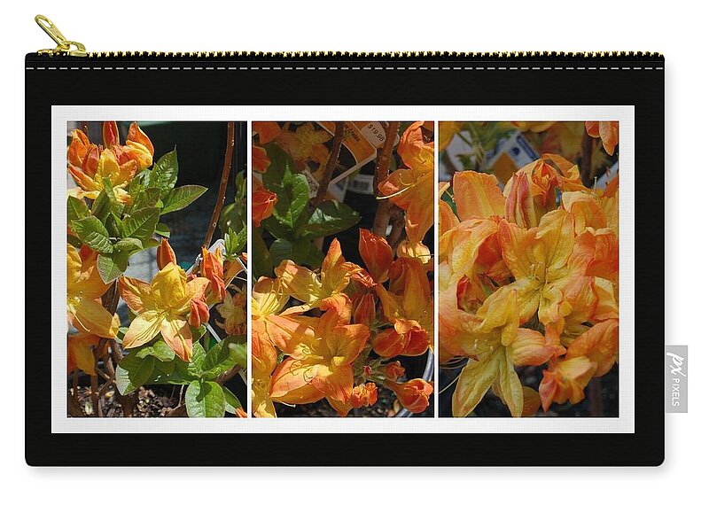 Rhododendron Zip Pouch featuring the photograph Tangerine Rhododendron by Nancy Ayanna Wyatt