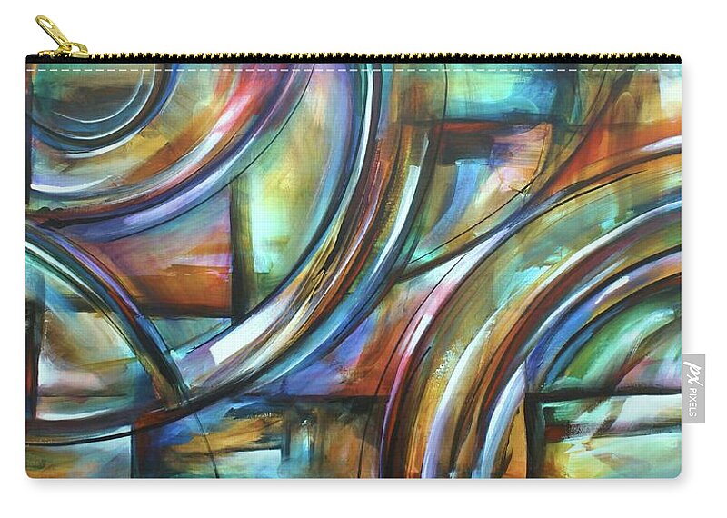 Abstract Zip Pouch featuring the painting Tangibles by Michael Lang