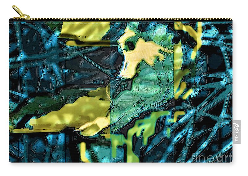Tangled Dimensions Zip Pouch featuring the digital art Tangled Dimensions 1 by Aldane Wynter