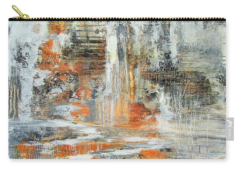 Artist Valerie Travers Zip Pouch featuring the painting Tangled Dreams by Valerie Travers