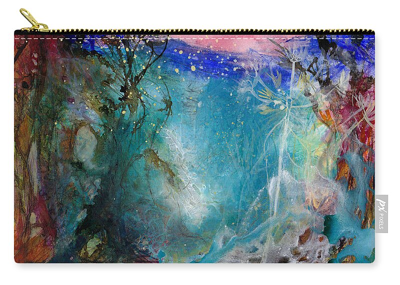 Abstract Zip Pouch featuring the painting Tangled in the Undergrowth by Ann Leech