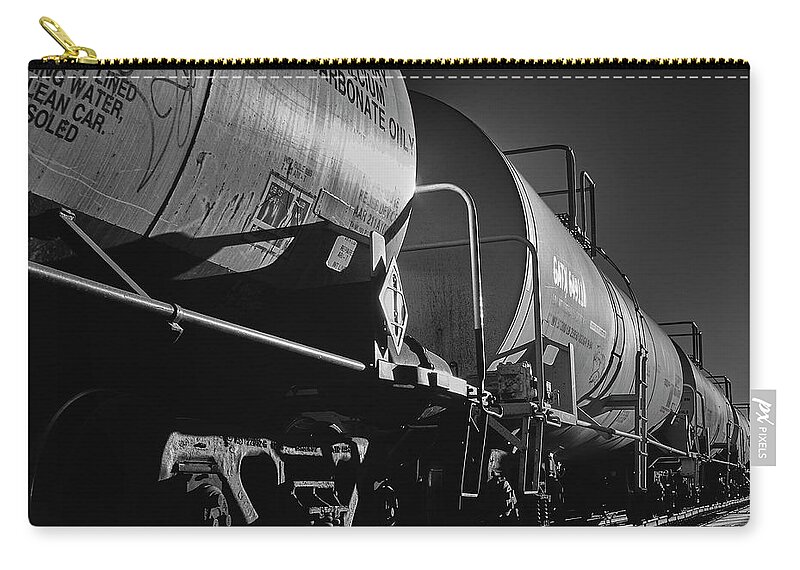 Tanker Zip Pouch featuring the photograph Tanker Cars by Bob Orsillo