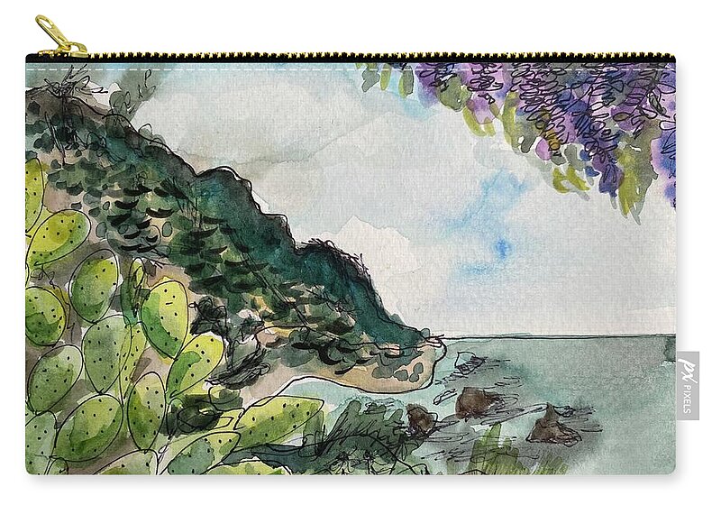  Zip Pouch featuring the painting Taormina by Meredith Palmer