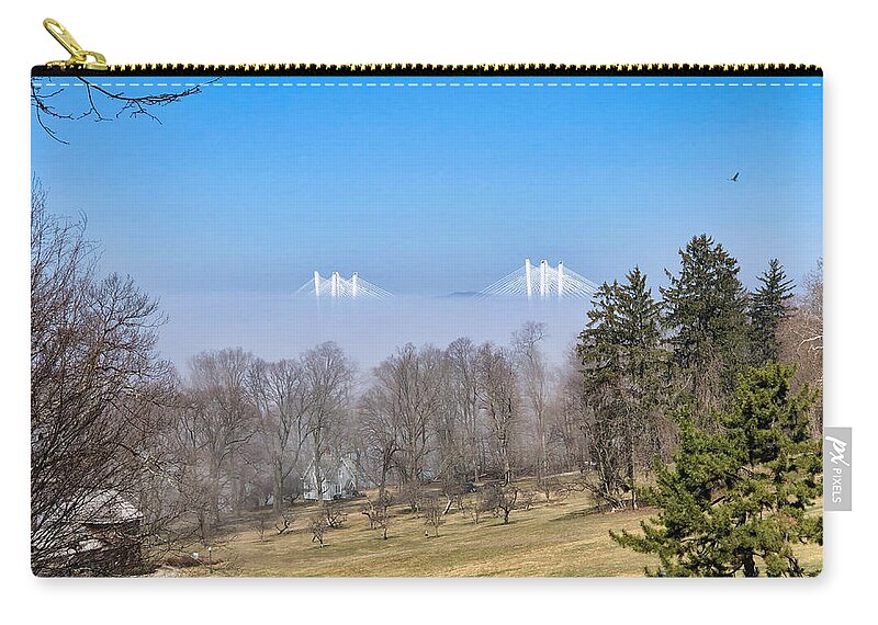 Sky Carry-all Pouch featuring the photograph Tappan Zee Bridge Fog and Eagle by Russ Considine