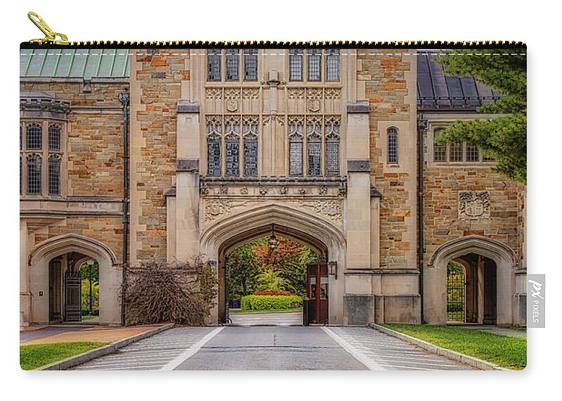 Vassar College Zip Pouch featuring the photograph Taylor Hall Vassar College by Susan Candelario