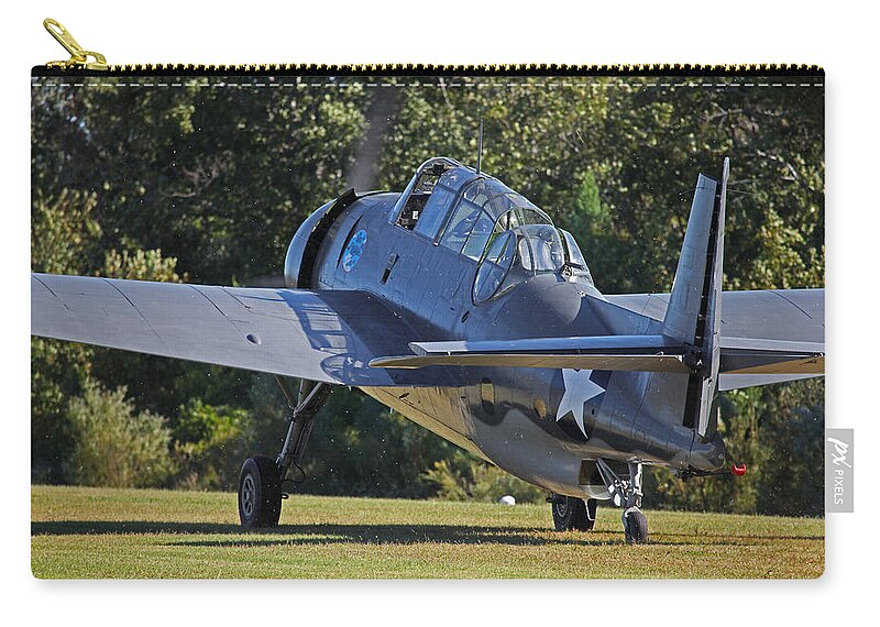 Grumman Carry-all Pouch featuring the photograph TBM Avenger by Custom Aviation Art