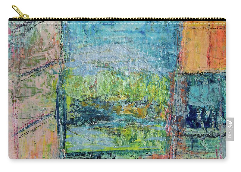 Tea Zip Pouch featuring the mixed media Tea with Henri 2 by Julia Malakoff