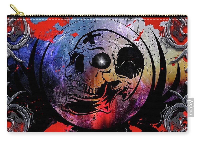 Tears Zip Pouch featuring the digital art Tears Of A Clown by Michael Damiani