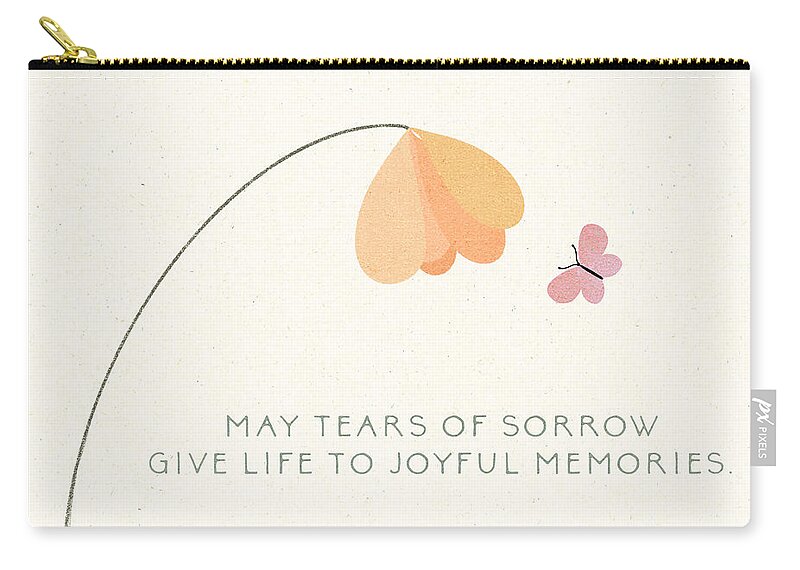 Condolences Zip Pouch featuring the digital art Tears of Sorrow, Joyful Memories by Randi Kuhne