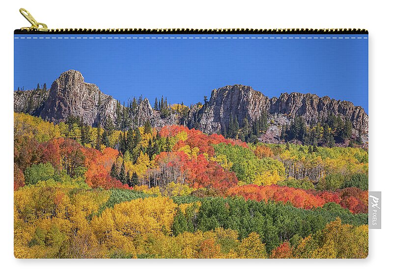 Colorado Zip Pouch featuring the photograph Technicolor Mountain by Jack Clutter