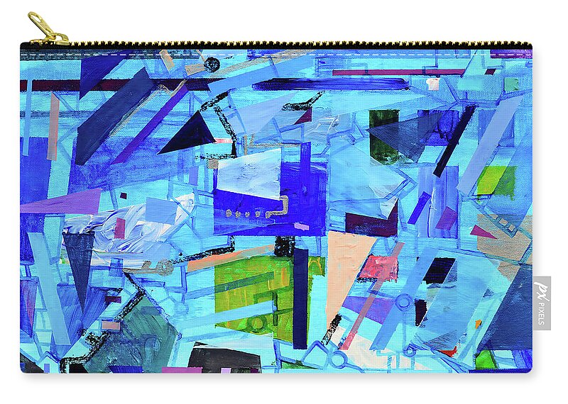 Music Zip Pouch featuring the painting Techno Cool by Regina Valluzzi