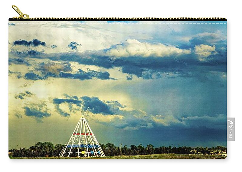 Teepee Zip Pouch featuring the photograph Teepee Clouds by Darcy Dietrich