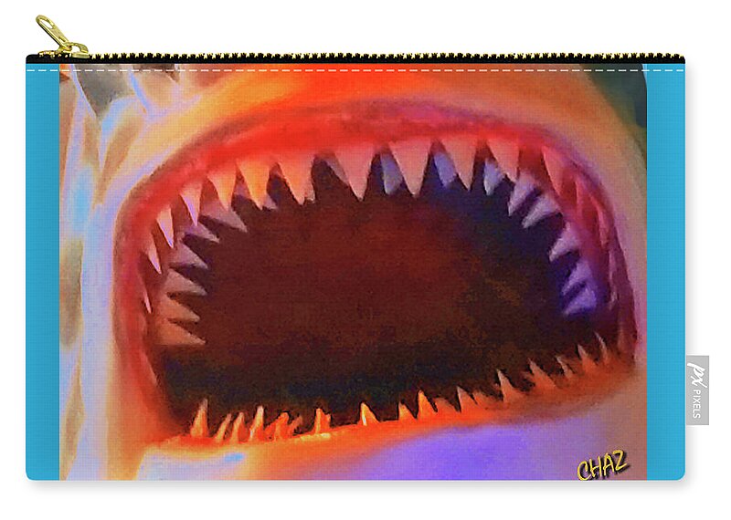 Sharks Zip Pouch featuring the painting Teeth by CHAZ Daugherty