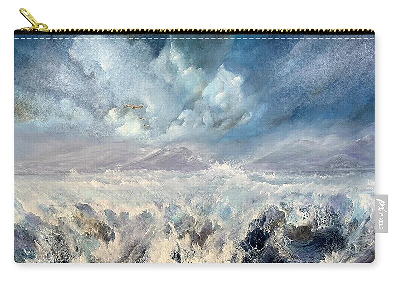 Acrylic Zip Pouch featuring the painting Tempest by Soraya Silvestri