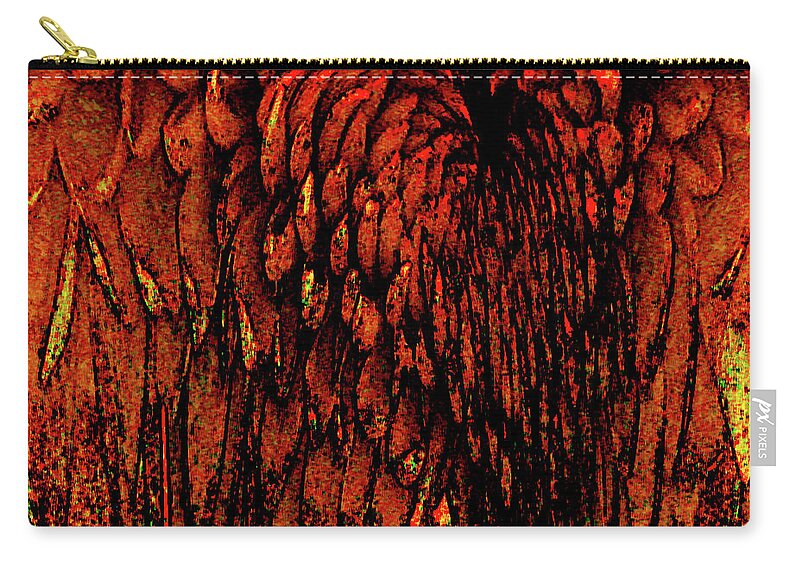 Brown Zip Pouch featuring the painting Temple by Gabby Tary