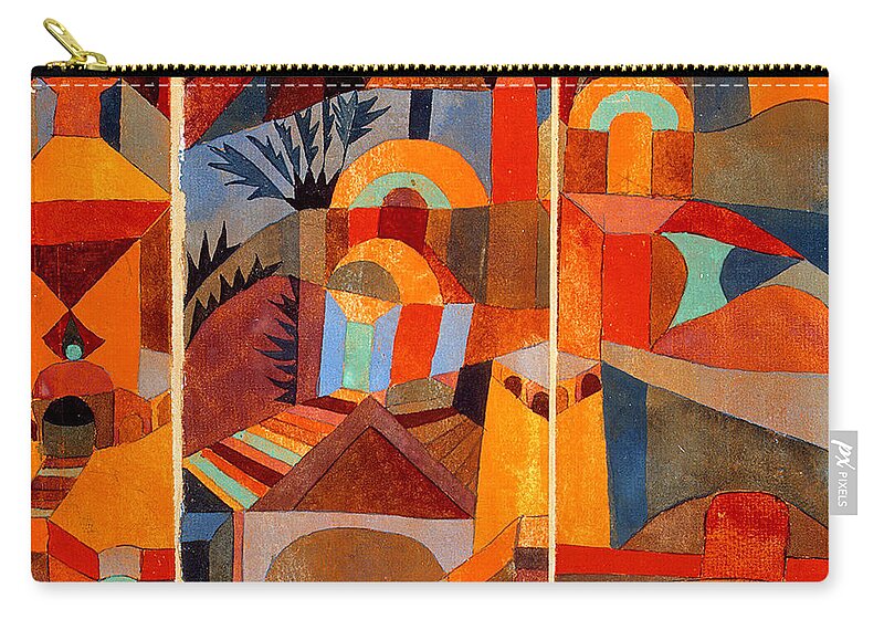 Temple Gardens Zip Pouch featuring the painting Temple Gardens by Long Shot