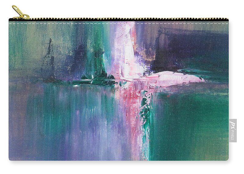 Abstract Zip Pouch featuring the painting Temple of Light by Raymond Fernandez