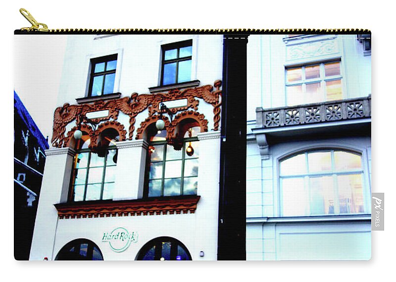Tenements Zip Pouch featuring the photograph Tenements And Lantern In Krakow, Poland by John Siest