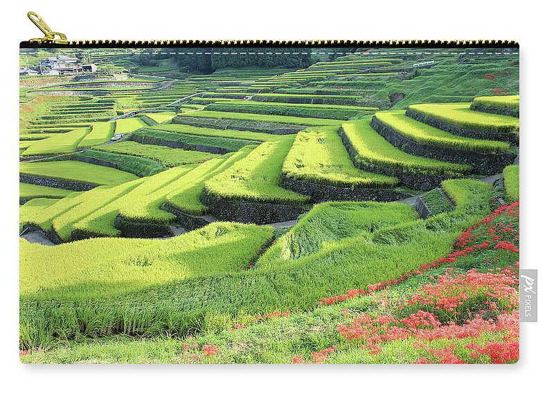 Terraced Field Zip Pouch featuring the photograph Terraced field by Kaoru Shimada