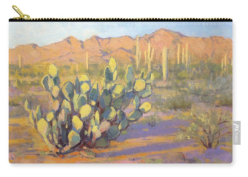 Southwest Zip Pouch featuring the painting The Magic Hour by Konnie Kim