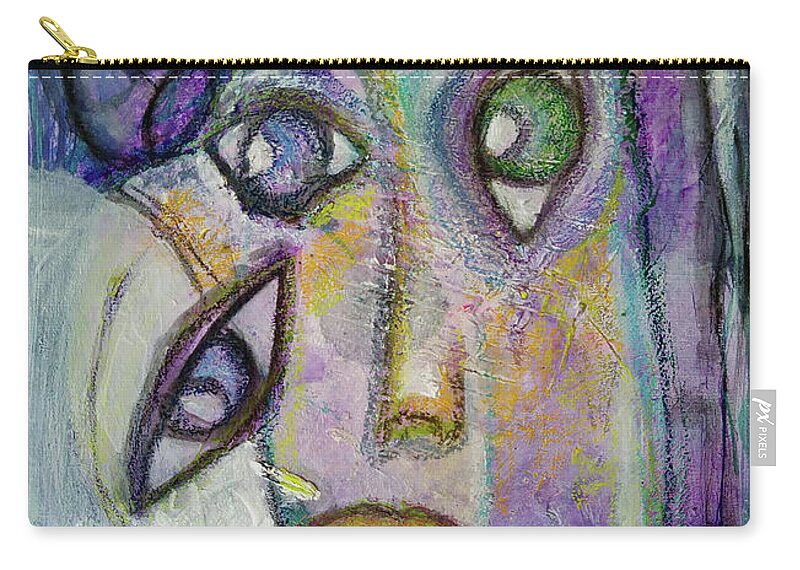 Tete A Tete Carry-all Pouch featuring the mixed media Tete a Tete by Mimulux Patricia No