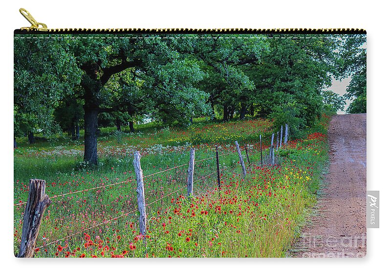Landscape Zip Pouch featuring the photograph Texas Backroad by Seth Betterly