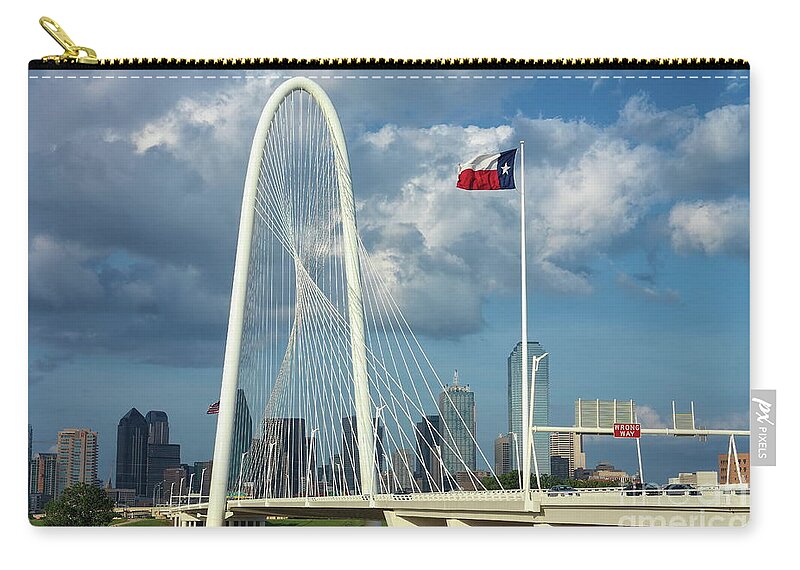 Cityscape Carry-all Pouch featuring the photograph Texas Flag on a Windy Day by Diana Mary Sharpton