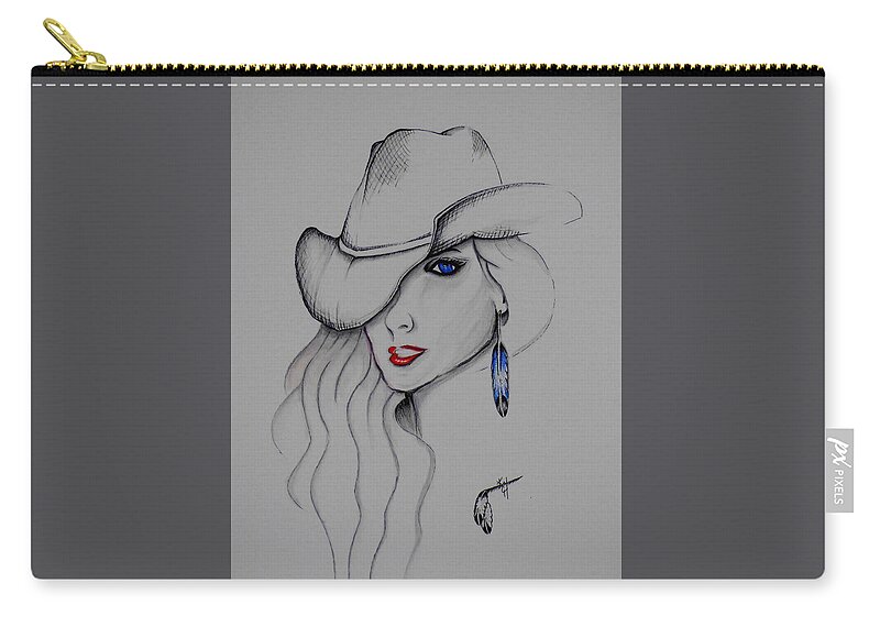 Texas Girl Carry-all Pouch featuring the painting Texas Girl by Kem Himelright